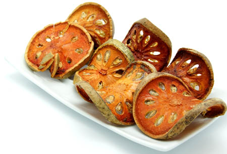 dry bael fruit slice