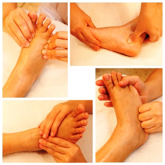 Collection of reflexology foot massage